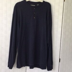 Mens St John’sBay size L Shirt long sleeves washable color navy blue.    #405